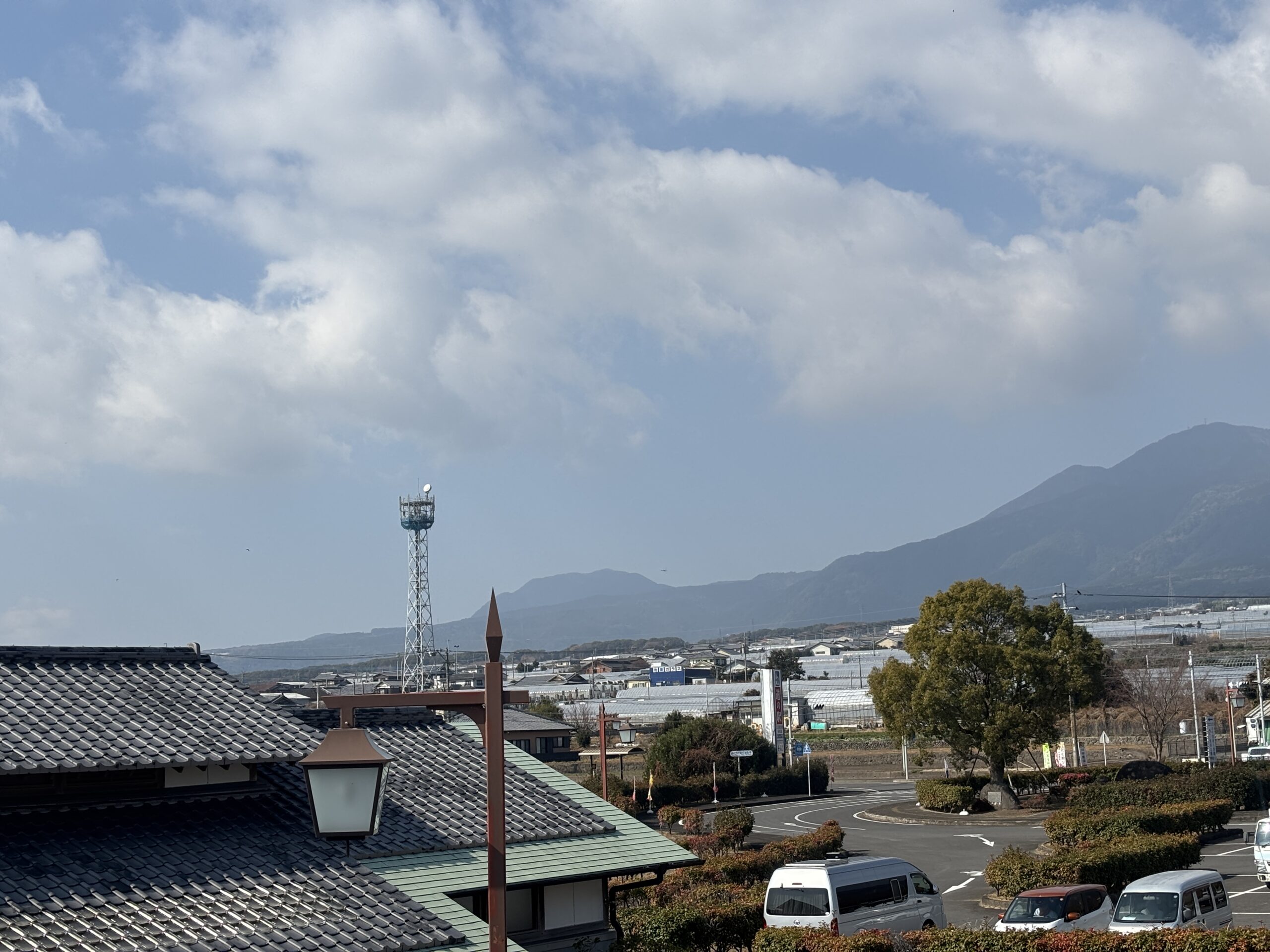 左手は畑やビニールハウスが広がる、のどかな景色🕊️